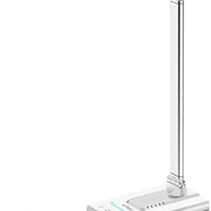 AFROG 4th Gen Multifunctional LED Desk Lamp with USB Charging Port,1800Lux Super Bright,5 Lighting Mode,7 Brightness, Touch Control, Auto Timer, 12W Office Table Lamp, White
