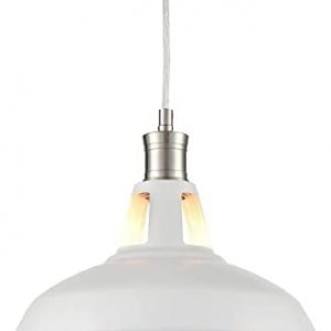 CLAXY Industrial Kitchen Pendant Lighting Brushed Nickel Loft Barn Hanging Pendant Light Fixture