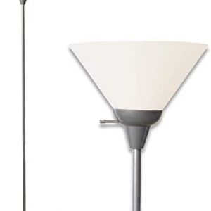 Silver Floor Lamp by Light Accents – Mary Floor Lamp for Living Rooms – Standing lamp – Pole Light – (Silver)