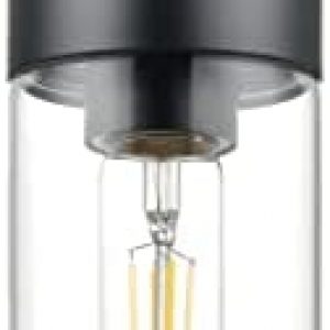 Onesto Lighting Hartland Modern Black Pendant Light Fixtures Over Kitchen Island – Sink Lighting – Ceiling Hanging Metal Industrial Pendant Lighting with Clear Glass Shade
