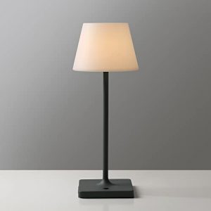 WEILAILUX Outdoor Battery Operated Table Lamp Waterproof, 4000mAh Cordless Table Lamp Rechargeable, Touch Dimmable Desk Lamp, LED Night Light for Patio Camping Restaurant Home, H15in, Grey