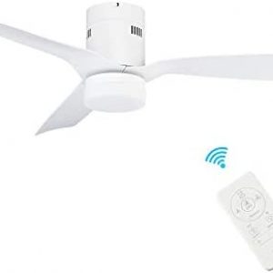 SMAAIR 52 Inch Smart Ceiling Fan with Lights and 10-speed DC Motor, Works with Remote Control/Alexa/Google Home/Siri Shortcut, Dimmable LED Light (White)