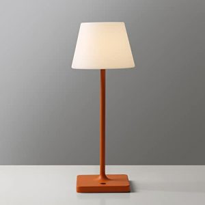 WEILAILUX Outdoor Battery Operated Table Lamp Waterproof, 4000mAh Cordless Table Lamp Rechargeable, Touch Dimmable Desk Lamp, LED Night Light for Patio Camping Restaurant Home, H15in, Orange