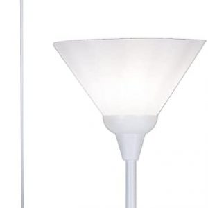 LIGHTACCENTS Mary Floor Lamp for Living Rooms – Standing lamp – Pole Light – Torchiere Floor Lamp – Bedroom Floor Lamp – Torch Lamps Bright Reading Light with White Shade (White)