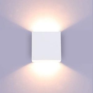 Lightess Modern Wall Sconce Dimmable 10W Hardwired, Up Down Wall Mount Lights Indoor Mini Metal LED Wall Lamp for Living Room Bedroom Hallway Decor, Warm White, O1181TP