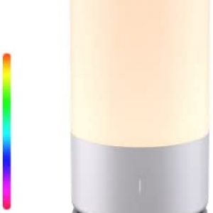LED Table Lamp for Bedrooms, Touch Sensor Bedside Lamp, Lamps for Nightstand with 256 RGB Color Changing & 3 Level Warm White Light, Dimmable Reading Night Light for Livingroom & Office – White