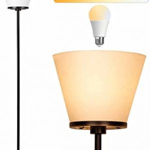 Led Floor Lamp for Bedroom Living Room Office, 3 Color Temperature 2700K 4000K 5000K Simple Modern Floor Lamp, Tall Standing Floor Lamp with Foot Switch, 9W LED Bulb Included.