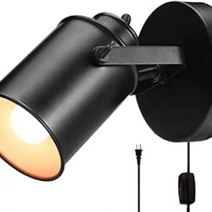 Industrial Wall Sconces Adjustable Retro Black Wall Sconces, Plug-in Wall lamp, Rocker Wall Sconces with on / Off Switch Bedroom Living Room loft bar Coffee Shop Wall Sconces (Bronze)