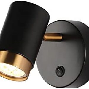 Klobvtt Wall Lamp with Switch, Adjustable Wall Spotlights LED GU10 Bedside Reading Wall Light, Staircase Wall Spot Lights, Indoor Wall Lamps for Living Room Kitchen Bedroom