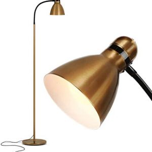 Brightech Avery Floor Lamp, Dimmable Standing Lamp with Sturdy Base for Bedroom Reading, Modern LED Lamp for Living Rooms, Tall Tree Lamp for Offices, Great Living Room Decor – Brass