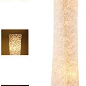 LEONC Design 65” Creative LED Floor Lamp, Softlighting Minimalist Modern Contemporary with Fabric Shade & 2 Bulbs Floor Lamps for Living Room Bedroom Warm Atmosphere(Tyvek Dupont 10 x 10 x 65 inch)