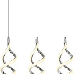 Pendant Light, Integrated LED Kitchen Lighting, 12.5W(40 Watt Equivalent), CRI 90+, with Chromed Finished, ETL Listed, Ceiling Pendant Light Fixture for Kitchen Island Restaurant Kitchen Sink, 3 Pack