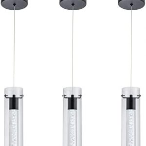 votag 3-Pack Mini Pendant Lights,Pendant Lighting for Kitchen Island with 24W CRI80 1920Lumen 6000K Black Finish for Kitchen Restaurant, Dining Room