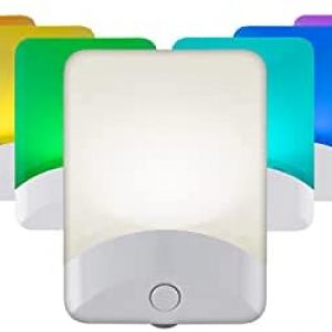 GE Color-Changing LED Night Light, Plug Into Wall, Dusk to Dawn Sensor, For bathroom, Childrens Room, Nursery, 2 Pack, White, 46722