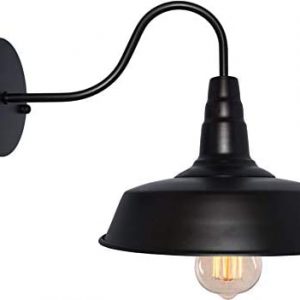 BRIGHTESS #80 Retro Black Wall Sconce Gooseneck Barn Flat Lamp Industrial Vintage Farmhouse Wall Lamp Outside Led Lamp Fixtures Hardwired