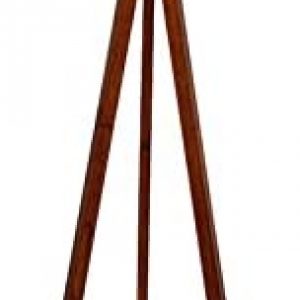 LEPOWER Wood Tripod Floor Lamp, Mid Century Standing Lamp, Modern Design Studying Light for Living Room, Bedroom, Study Room and Office, Flaxen Lamp Shade with E26 Lamp Base