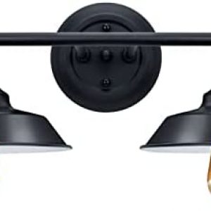 2-Light Black Bathroom Vanity Light Industrial Vintage Wall Sconce Lighting Porch Wall Lamp for Bathroom Kitchen Mirror Hallway Bar Coffee Shop