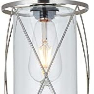 SHENGQINGTOP Modern Brushed Nickel Pendant Light with Clear Glass Mini Cylinder Pendant Lighting Fixture for Kitchen Island Sink Counter Farmhouse