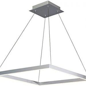 Atria VMC31620AL 20″ Integrated LED ETL Certified Pendant Light Square Height Adjustable Chandelier in Silver