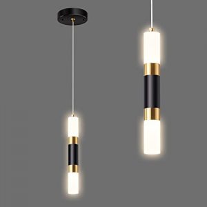 Yarlkav Kitchen Pendant Lighting Over Island, Small Black and Gold Pendant Light Mini Modern Pendant Light Fixtures for Dining Room, Bedroom, Entryway, Hallway (1 Light)