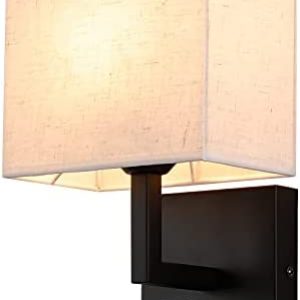 Wall-Mounted Candlestick Wall lamp, with USB Charging Port and Socket, dimmable Bedside Wall lamp, with Power Cord, Suitable for Hotels, corridors, Living Rooms and bedrooms (Black)