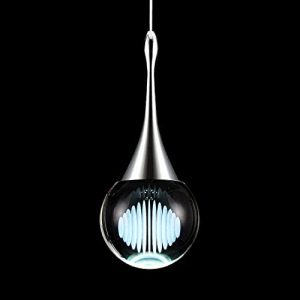 CHYING 1-Light Teardrop Pendant Light in Chrome Plating Mini LED Ceiling Hanging Light Globe Acrylic Pendant Lighting for Kitchen Island Bathroom Dining Room Bar