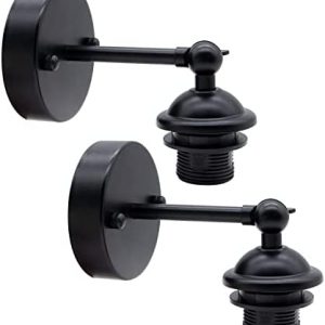 FEYAIM Simple Retro Wall Light,2 Pcs Farmhouse Wall Sconce Light Fixture,Black Industrial Wall Lamps,Kitchen Hallway Wall Light Fixture,Modern Wall Mounted Reading Light,Porch Bathroom