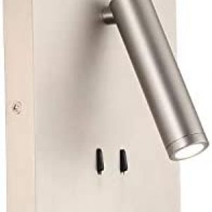 Modern Hallway LED Wall Light Fixtures Indoor Nickel, Joossnwell Wall Mounted Bedside Reading Sconces Lamps with On/Off Switch Adjustable for Living Room, Bedroom, Corridors, Room Decor