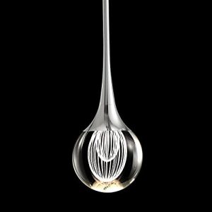 1-Light Teardrop Mini Crystal Pendant Light Fixtures,Modern Ceiling Hanging Pendant Lighting for Kitchen Island Bedroom Bar ,450Lm 4000K (Dimmable)