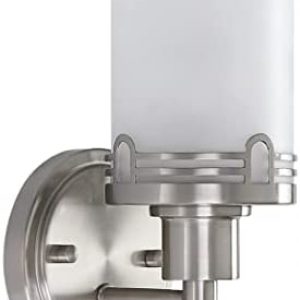Doraimi 1 Light Frosted Glass Shade Wall Sconce Lighting with Brushed Nickel Finish,Modern Wall Light Fixture with Hollow Lamp Cup for Bath Room, LED Bulb(not Include)
