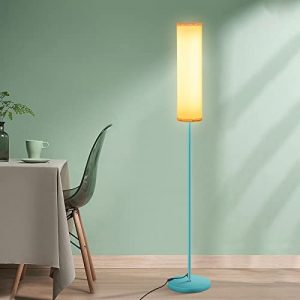 Floor Lamp with Remote, AIGOTEK 12W Floor Lamp and Timing Function, Floor Lamps for Living Room/Bedroom/Office with 6 Color Temperatures and Brightness, Standing Lamps with Beige Lamp Shade