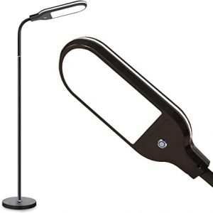 LDHUT- Super Bright LED Floor Lamp for Crafts Reading & Lash Extensions – Natural Daylight Floor Lamp with Adjustable Gooseneck Pole Lamp for Living Room, Bedroom or Office