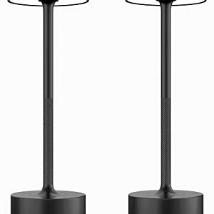 2 Pack Cordless Table Lamps, Rechargeable Table lamp Battery Operated lamp LED Portable Touch Rechargeable Table Lights Outdoor Battery Powered lamp for Bedside Lamp Dining Table,Bedroom,Bar,Office