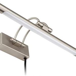 LEONLITE LED Picture Light, 15.75 Inch, Swivel Full Metal Artwork Lamps, 8W, CRI90+, 3000K Warm White, Plug-n-Play & Hardwire Lights, UL-Listed Power Cord, Art Lighting, Satin Nickel