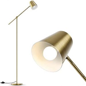 Gold Floor Lamp, Modern Cantilever 70″ Adjustable Tall Lamp Full Metal Standing Pole Light for Living Room Reading House Bedroom Home Office