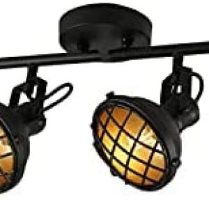LED 4 Light Track Lighting Kit, Farmhouse Flush Mount Wall or Ceiling Spot Light Fixture, Flexibly Adjustable Directional Accent Lamp for Living Room, Kitchen, Utility Room, E12 Bulb Not Included