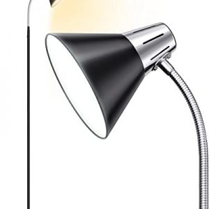 LEPOWER LED Floor Lamp, Reading Standing Lamps with Adjustable 5 Brightness Levels and 5 Colors, Dimmable Gooseneck Floor Lamp for Living Room, Bedroom, Office, Black