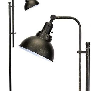 VONLUCE Industrial Floor Lamp Adjustable, 65 Inches Rustic Floor Task Lamp in Aged Bronze Finish, Standing Lamp with Metal Shade for Living Room Reading Bedroom Office, ETL.