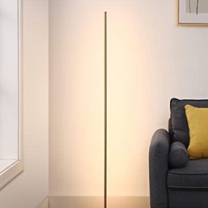 DEWENWILS Modern LED Floor Lamp, 57.5″ Minimalist Dimmable Corner Lighting, Slim Standing Tall Mood Lamp for Living Room, Bedroom, Office, 3000K Warm White Light