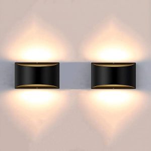 QSDCVIS Modern Wall Lamps for bedrooms Set of 2 Living Room Set 12W Dimmable Wall Lights Indoor Wall Sconce Black sconces for Wall Wall Lights for Pool Room 2pack