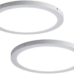 FINXIN LED Flush Mount Ceiling Light, 12W/18W Cool White 6000K Milk White Round Lighting Fixture for Closets, Kitchens, Stairwells, Basements, Bedrooms, Washrooms (2 Pack) (18W)