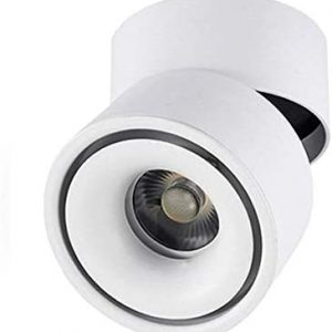 CHMPH Indoor 10W LED Spotlight 360°Adjustable Ceiling Downlight/Surface Mounted COB Lighting LED/3000K/ 10X10CM/Aluminum Wall Lamp or Spot Light (White)