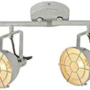 LED 4 Light Track Lighting Kit, Farmhouse Flush Mount Wall or Ceiling Spot Light Fixture, Flexibly Adjustable Directional Accent Lamp for Living Room, Kitchen, Utility Room, E12 Bulb Not Included