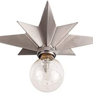 VILUXY Flush Mount Ceiling Light, Satin Nickel Star Light Fixtures Ceiling for Hallway, Entryway, Study Room, Bedroom