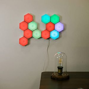 Rebuild Skills Hexagon Lights LED Panel Light Set, Touch Sensitive and Controllable RGB Lighting for Mood Lighting, Kids Rooms, Gaming Lights for Wall, Room Decor, 6 Panels