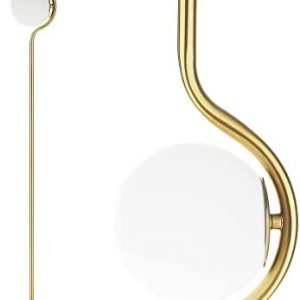 Floor Lamp,Standing Lamp with Frosted Glass Globe,Morden Glod Tall Lamp with Foot Pedal.Mid Century Floor Lamps for Living Room,Bedroom,Office,Reading (Gold)