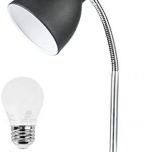 Larsen Thompson Desk Lamp with Flexible Gooseneck, Metal Table Lamp with 4W LED Bulb, Adjustable Eye-Care Reading Lamp for Bedside Reading, Studying, Computer and Hobbies (Sand Black)