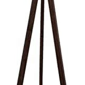 LEPOWER Wood Floor Lamp Tripod, Mid Century Standing Lamp, Modern Design Reading Floor Lamp for Living Room, Bedroom and Office, Flaxen Lamp Shade with E26 Lamp Base