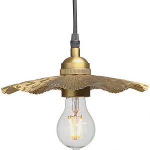 Pathson Vintage Metal Pendant Lighting Brass Finished, Flower Shape Split Design Pendant Light Fixture, Industrial Kitchen Art Ceiling Lamp Farmhouse Lighting for Living Room Dining Room