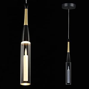 MASIVEL Pendant Light Fixtures 3D Carved Candle Decorative Crystal Pendant Lights Modern LED Pendant Lighting for Kitchen Island Dining Room Living Room Hallway Bar